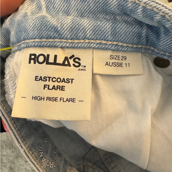 ROLLA’S East Coast Flare High Rise Jeans Organic Cotton Size 29 Light Wash - Picture 6 of 7